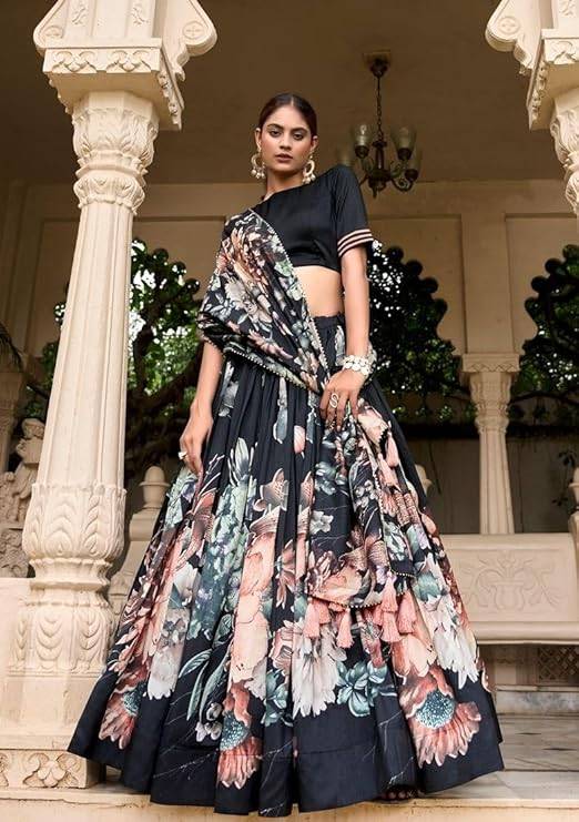 Artriddhs Dola silk vol 43 Black Heavy work lehenga choli wholesale in Mumbai